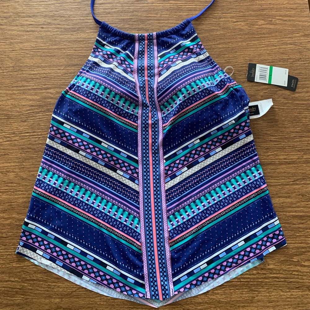 Laundry by Shelli Segal halter tankini top in a beautiful midnight blue print